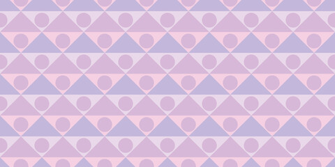 Purple triangles and dots abstract geometric seamless pattern background