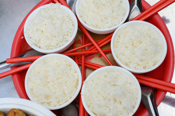 Happy Chinese New Year with cooked rice