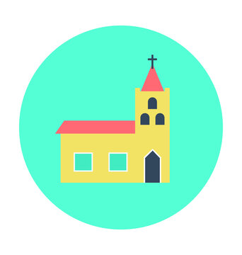 Chapel Colored Vector Illustration