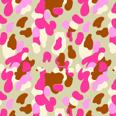 Abstract animal skin leopard seamless pattern design. Jaguar, leopard, cheetah, panther fur. Seamless camouflage background for fabric, textile, design, cover, wrapping.