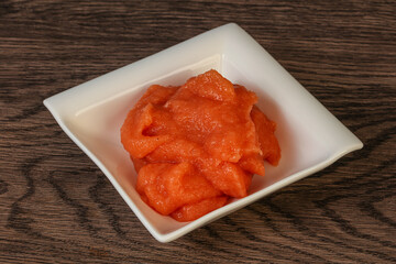 Cod fish roe in the bowl