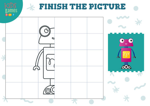 Copy and complete the picture vector blank game, illustration