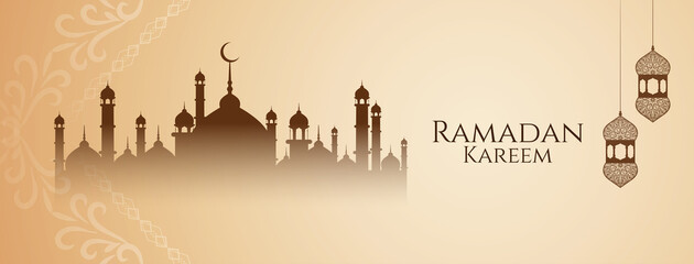 Beautiful Ramadan Kareem festival greeting banner