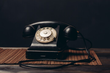 retro telephone office communication technology close-up studio