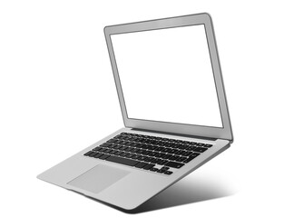 Modern laptop on white background