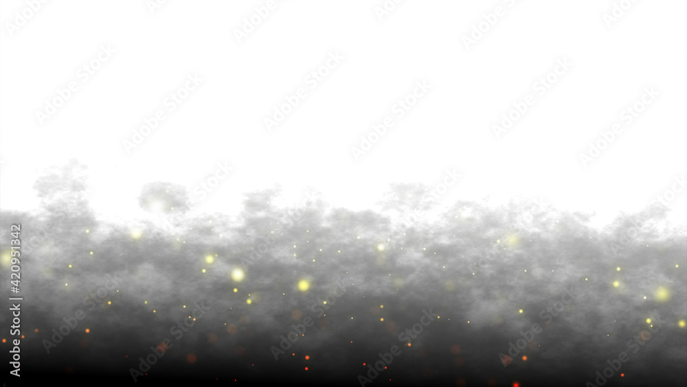 Wall mural beautiful golden shimmering dust particles with dark on white background in slow motion. motion grap