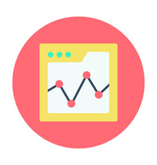 Online Graph Colored Vector Icon