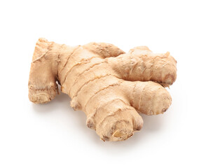 Fresh ginger on white background