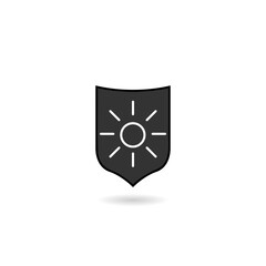 Sun protection icon with shadow