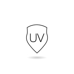 UV shield protection icon with shadow