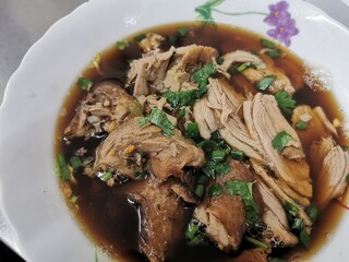 thai noodle soup with duck