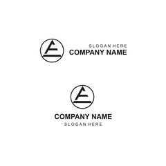 letter EA sign pyramid business brand circle