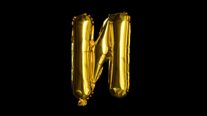 Fototapeta premium Gold N letter on black background. nice for decoration