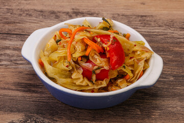 Spicy pickled cabbage with carrot