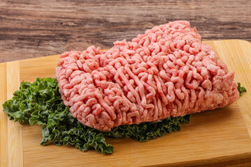 Raw pork minced meat for cooking