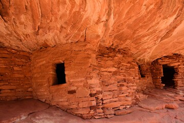 the ancient native american ruins of house on fire in mule canyon, bear blanding, utah 