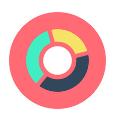 Pie Chart Colored vector Icon