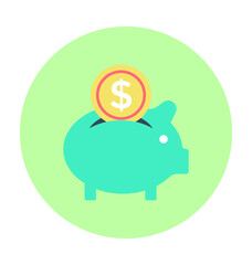 Piggy Bank Colored vector Icon