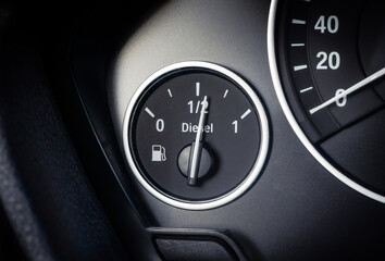 Detail watches details.Fuel indicator.half tank full