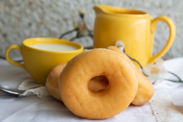 donuts with cup of milk