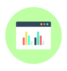 Website Graph Colored Vector Icon 