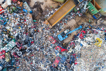 Aerial view of junkyard, Sweden