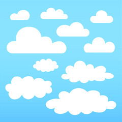 10 Vectors Clouds in the sky