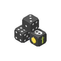 Black Dice Isometric Composition
