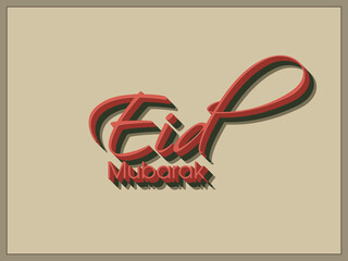 Eid Mubarak greeting card for the Muslim community festival celebration.	

