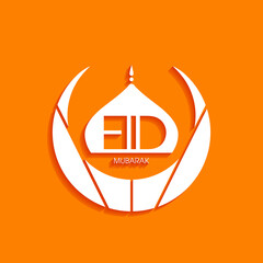 Eid Mubarak greeting card for the Muslim community festival celebration.	
