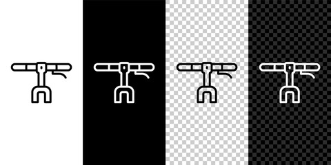 Set line Bicycle handlebar icon isolated on black and white background. Vector