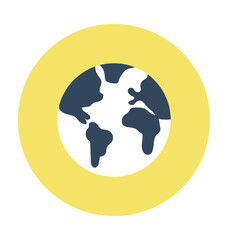 Earth Globe Colored Vector Icon