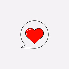 love in bubble chat illustration