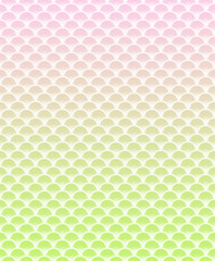 パターン素材　うろこ模様　（1）　桜色と黄緑