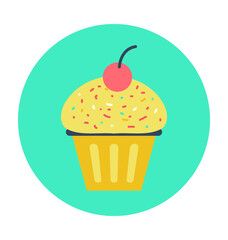 Cupcake Colored Vector Icon