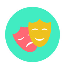 Theater Mask Colored Vector Icon
