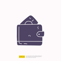 travel holiday tour and vacancy concept vector illustration. wallet doodle silhouette glyph icon sign symbol