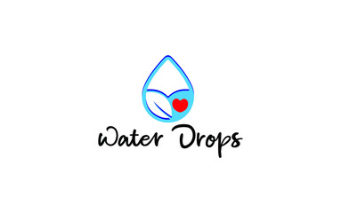 water drop Logo Template vector illustration design wave droplet symbol shape on white background