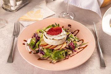 Grilled camembert cheese