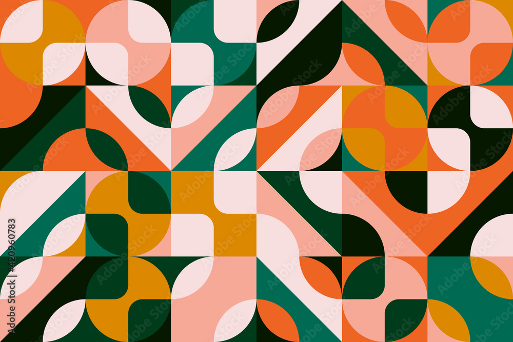 Wall mural abstract geo art vector pattern composition with geometric shapes