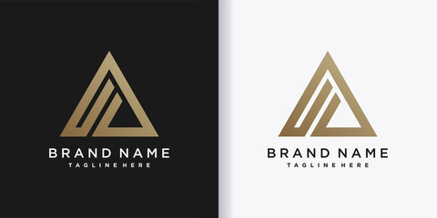 Triangle logo design letter a with creative concept part four