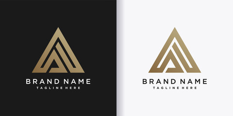 Triangle logo design letter a with creative concept part five
