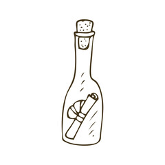 Message In Bottle Illustration