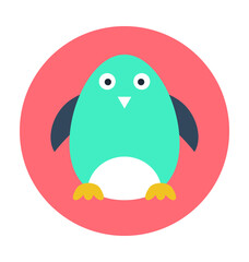 Penguin Colored Vector Icon