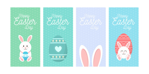 Set of easter day background vector illustration.Usable for Banners, posters, cover design templates, social media stories wallpapers.