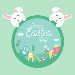 Happy easter day background vector illustration.