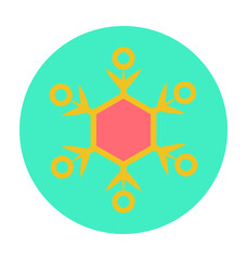 Snowflake Colored Vector Icon