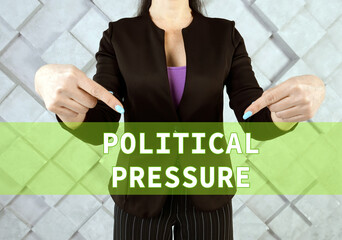  POLITICAL PRESSURE text in virtual screen.