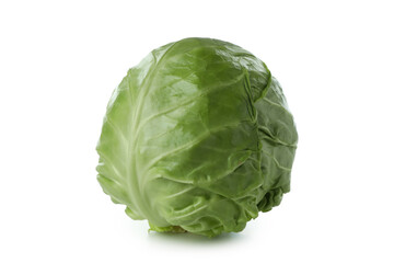 Fototapeta premium Fresh green cabbage isolated on white background