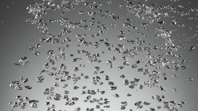Super slow motion of bubbling water in detail. Filmed on high speed cinema camera, 1000 fps.